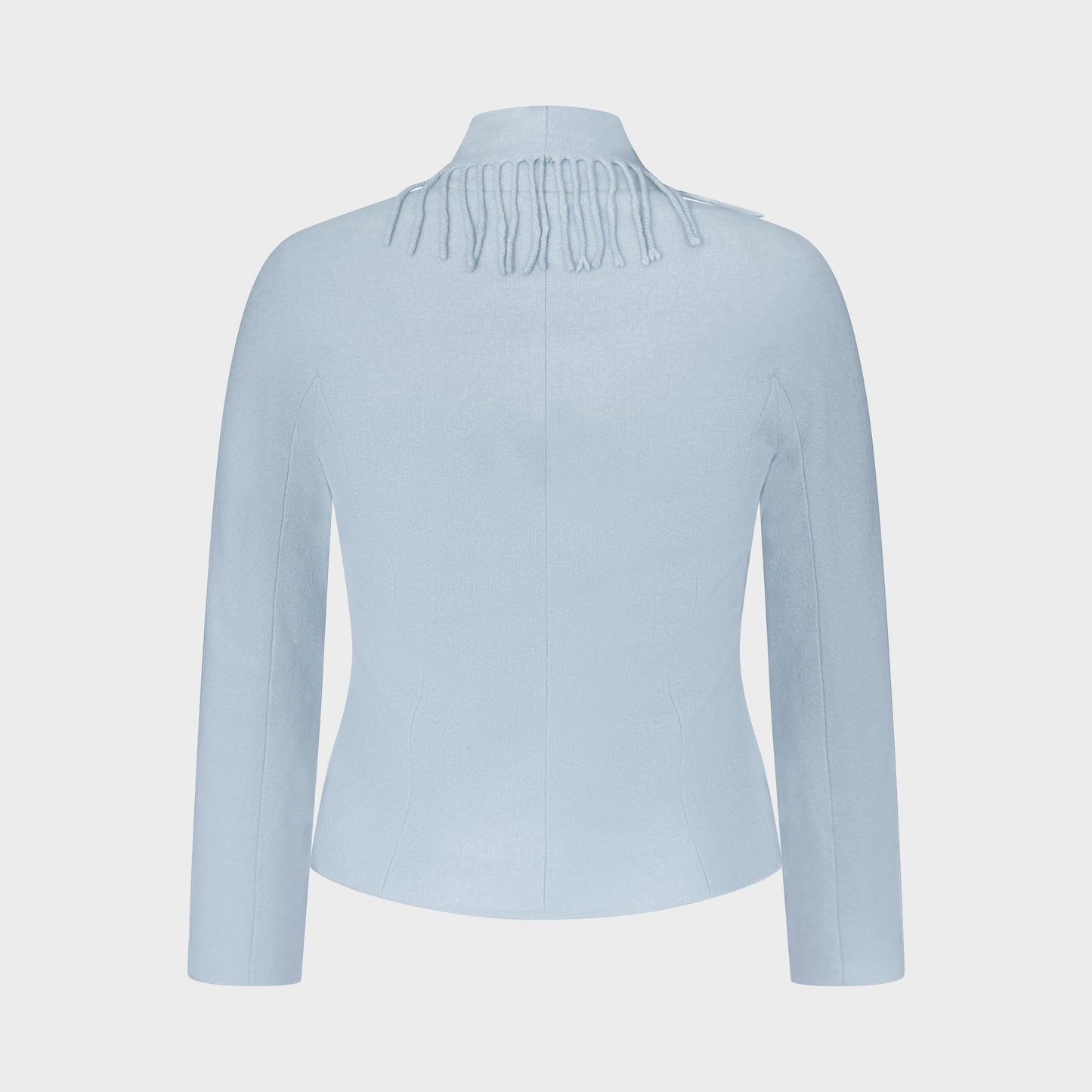 Light Blue Fringed Wrap Jacket Mugler 1990s