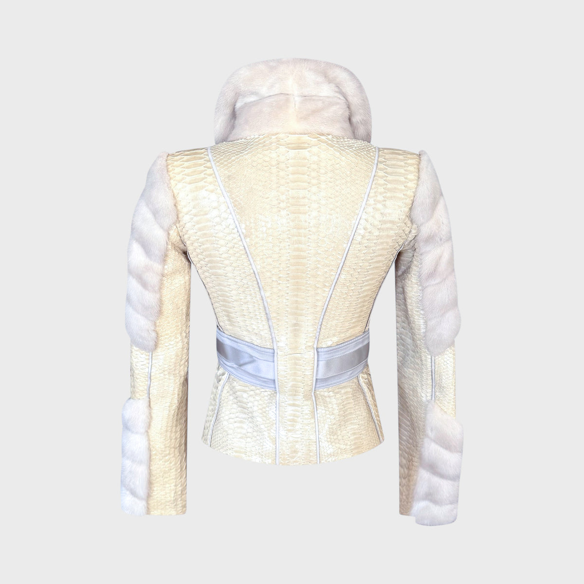 Runway Beige Python & Mink Belted Jacket Gucci FW 2004 by Tom Ford