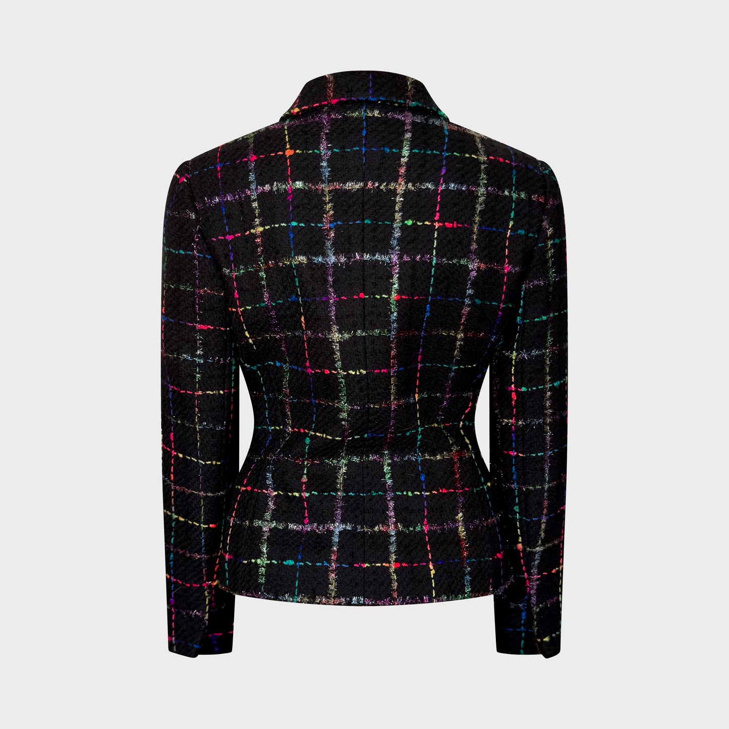 Multicolor Check Tweed Jacket Givenchy 1990s by Alexander McQueen