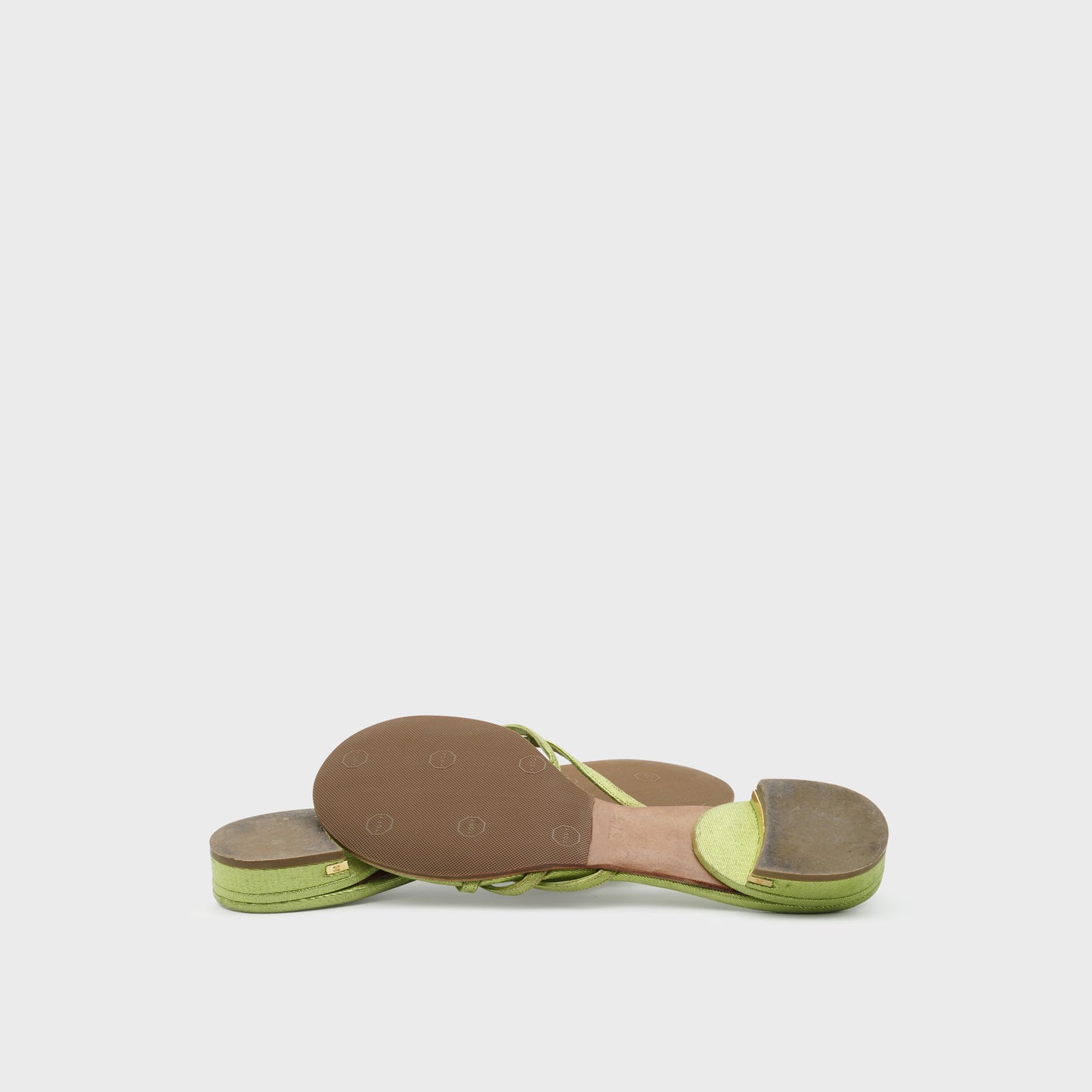 Sandales Satin Vert Chanel 2000 par Karl Lagerfeld