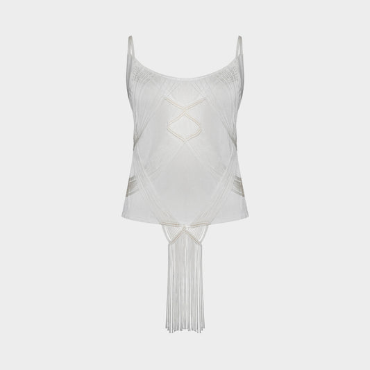 Débardeur maille blanc Christian Dior FW 2002 par John Galliano