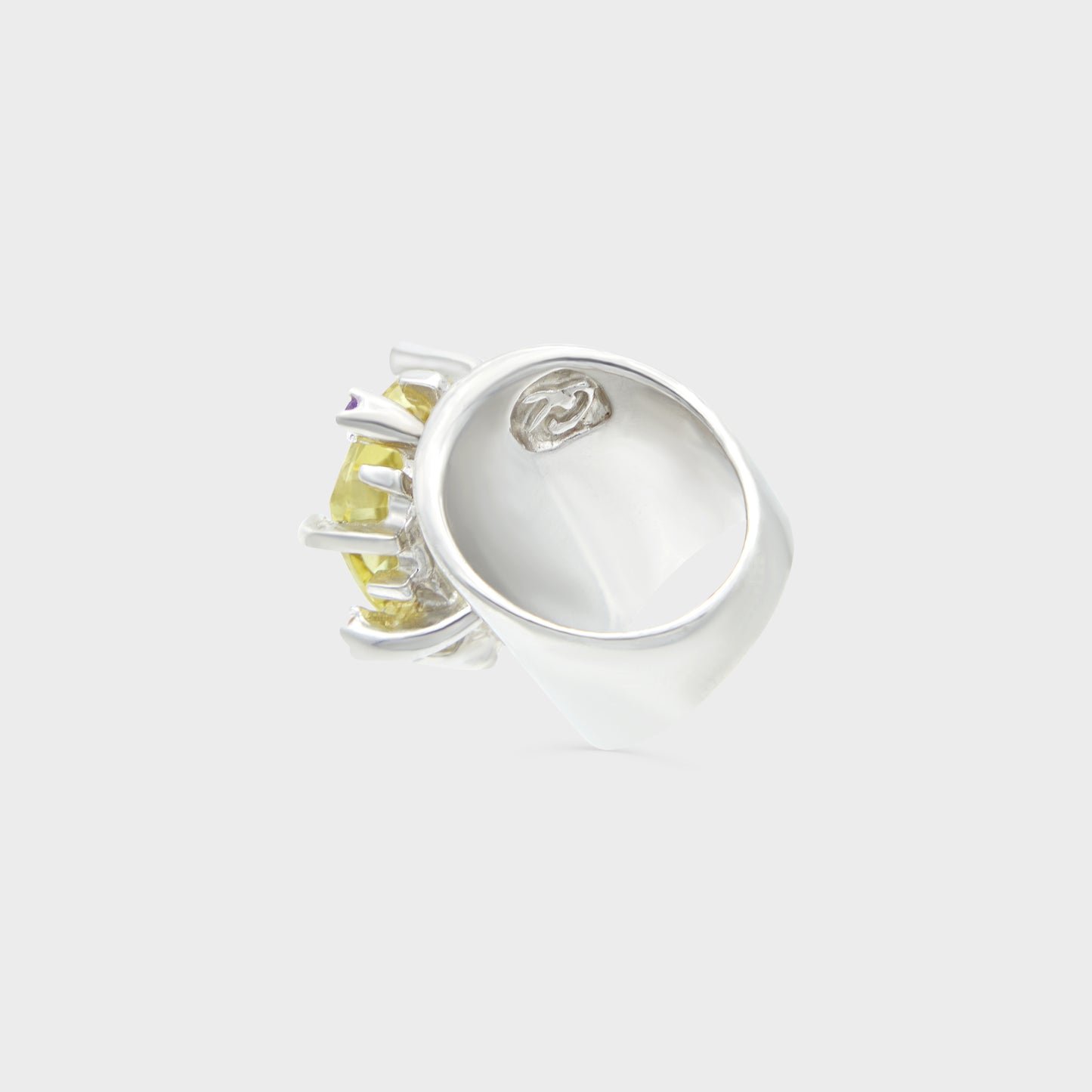 Chevalière Argent Citrine Christian Lacroix 1990