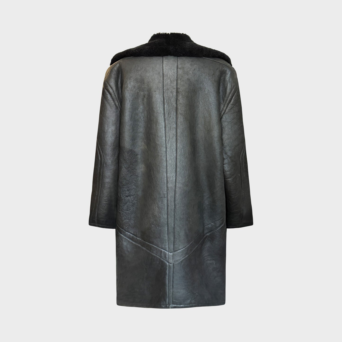 Manteau Noir Mouton Thierry Mugler 1980
