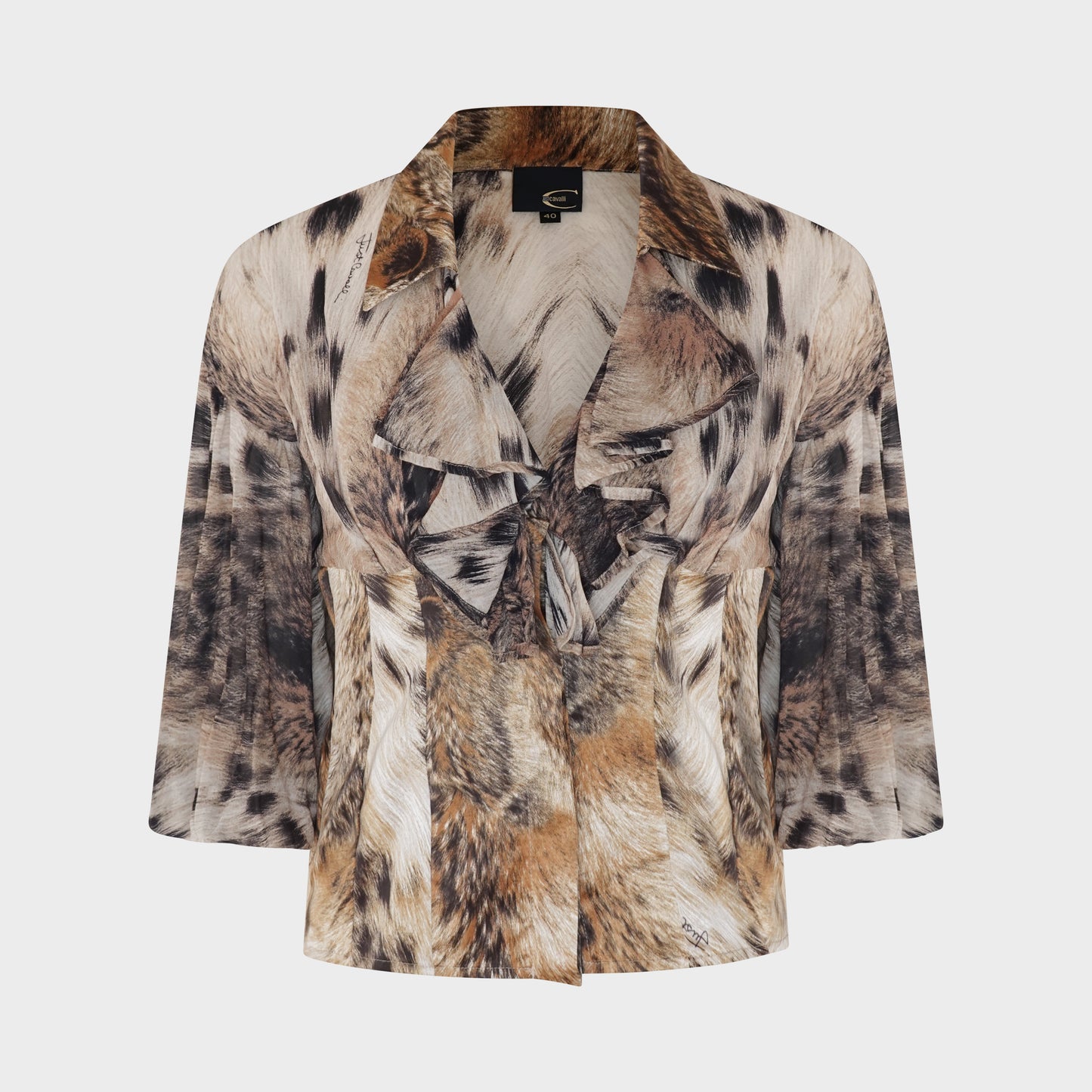 Chemisier Leopard Soie Roberto Cavalli