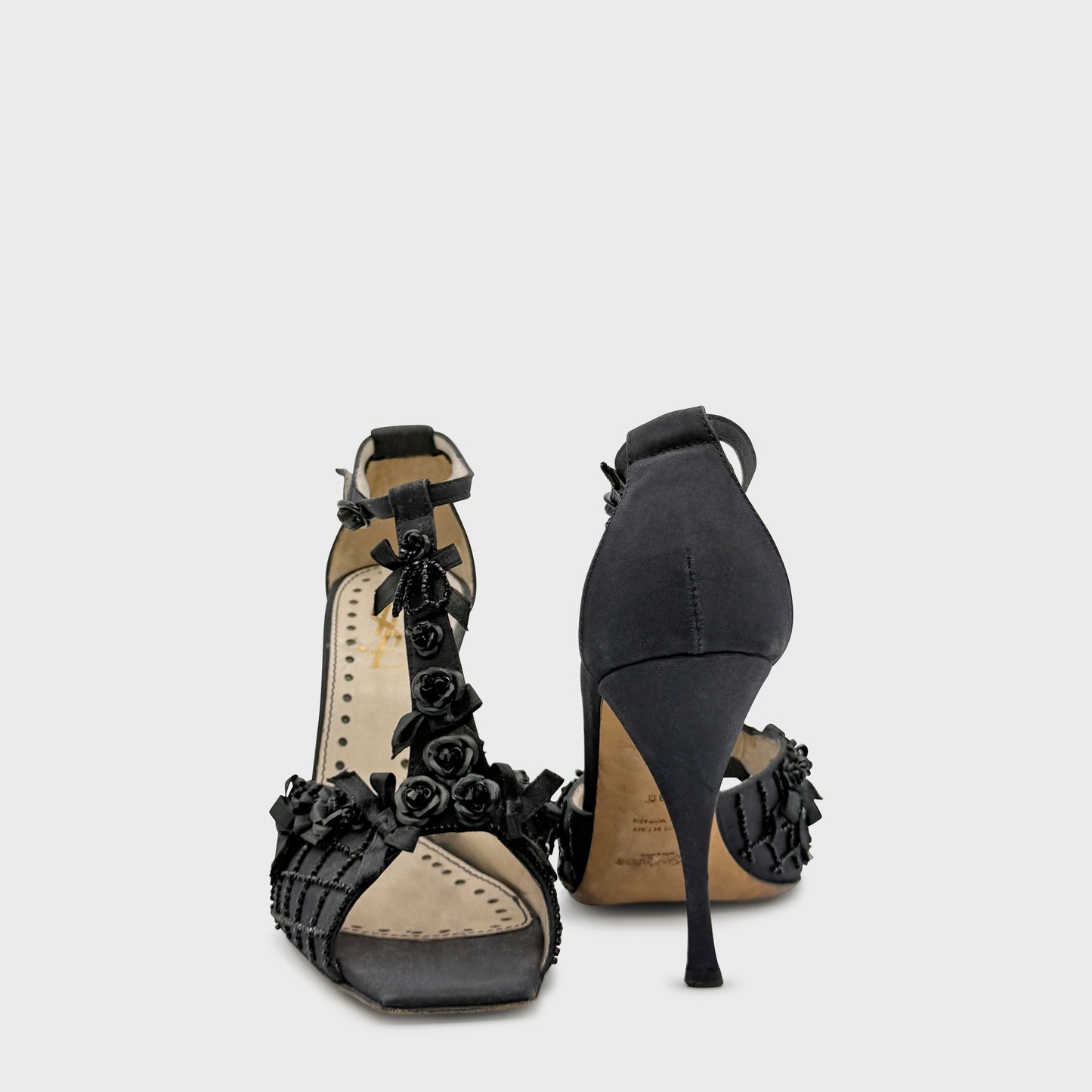 Escarpin Noir Brodé Yves Saint Laurent 2000