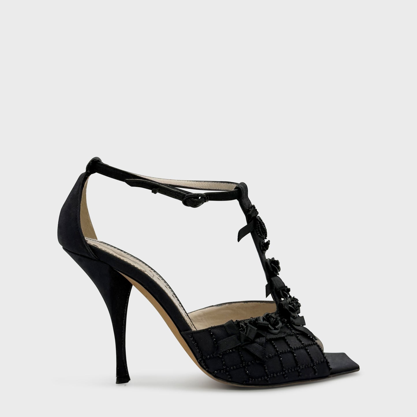Escarpin Noir Brodé Yves Saint Laurent 2000
