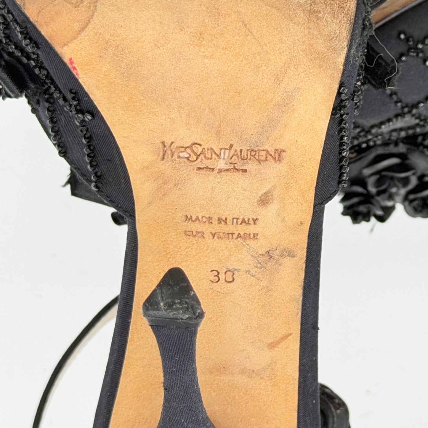 Escarpin Noir Brodé Yves Saint Laurent 2000