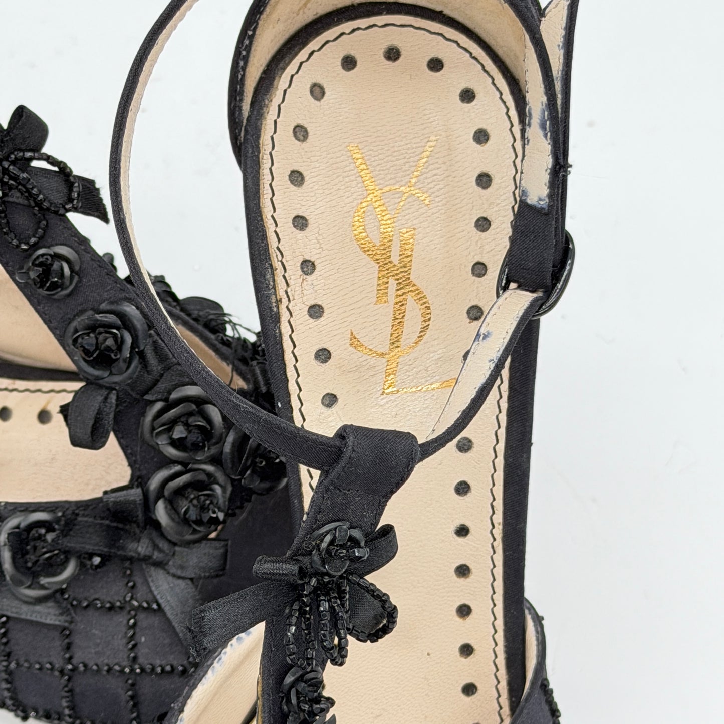 Escarpin Noir Brodé Yves Saint Laurent 2000