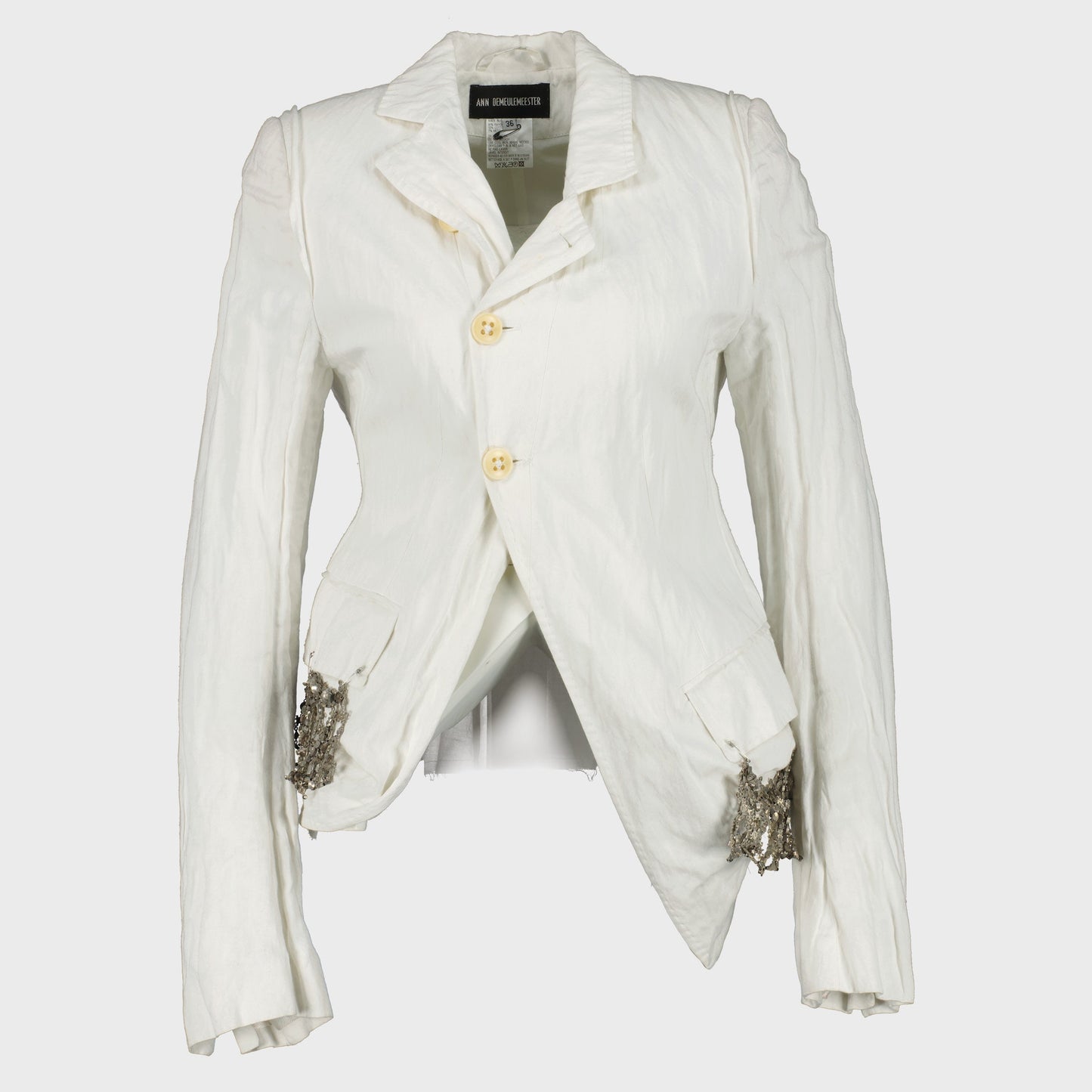 Veste Blanche Destructuré blanche Ann Demeulemeester 1990