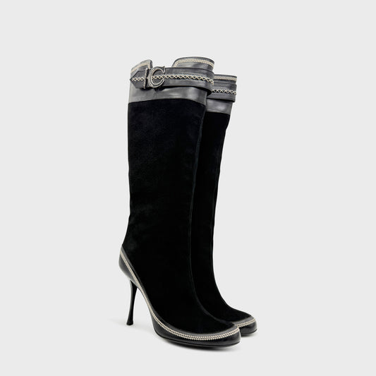 Bottes Daim Noir Christian Dior SS 2005  par John Galliano