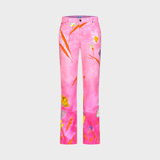 Pink Flower Denim Roberto Cavalli 2000