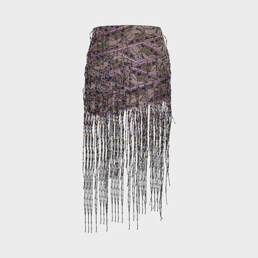 Jupe Brodée Violette Haute Couture 2000 par Angelo Tarlazzi