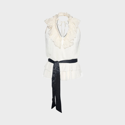 Top à Volant Blanc Roberto Cavalli 2000