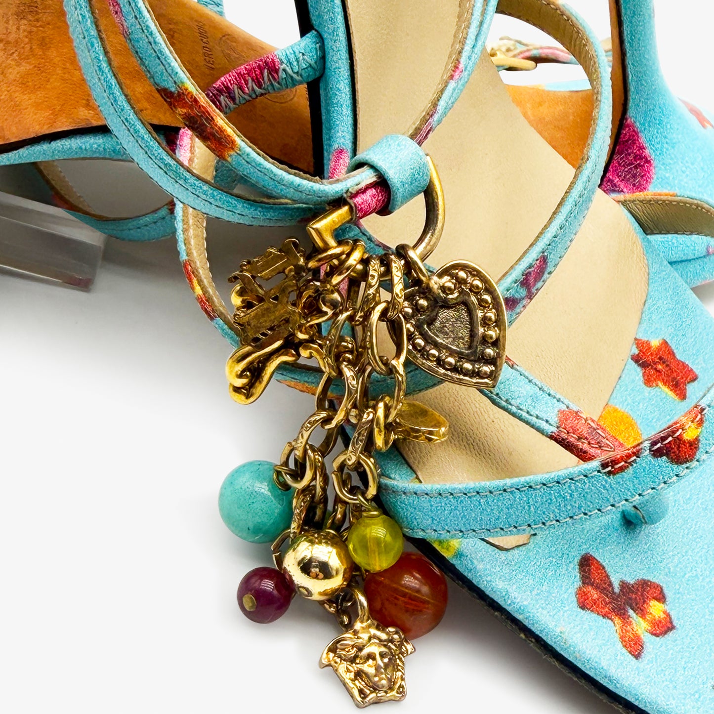 Sandales Bleu et Fleur Versace 2000