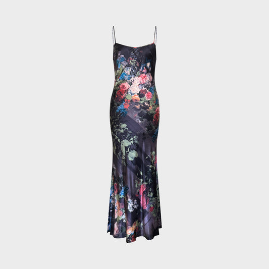 Robe Soie Print Fleur Roberto Cavalli FW 1994