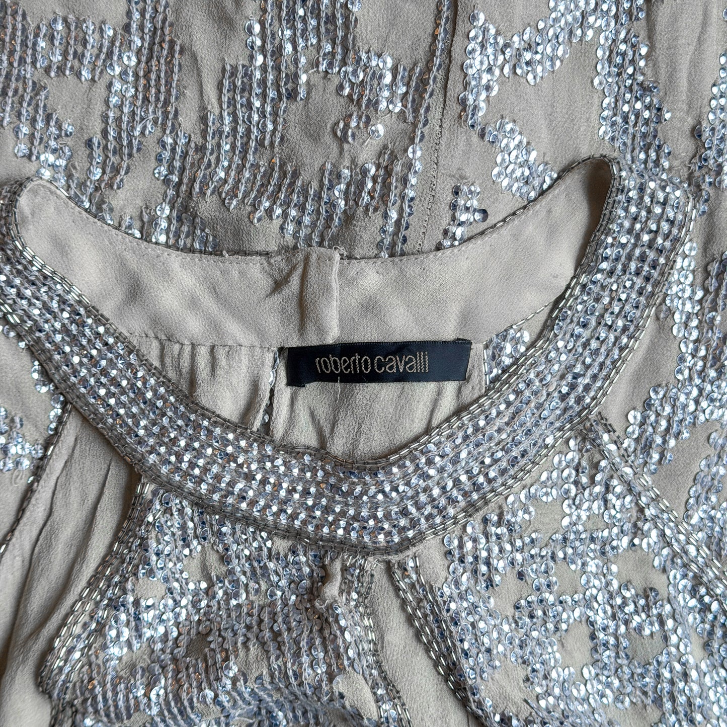 Robe Brodée Beige Roberto Cavalli 2007