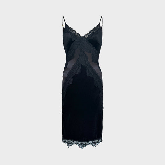 Robe Noir Velours et Dentelle Dolce Gabbana FW 2004