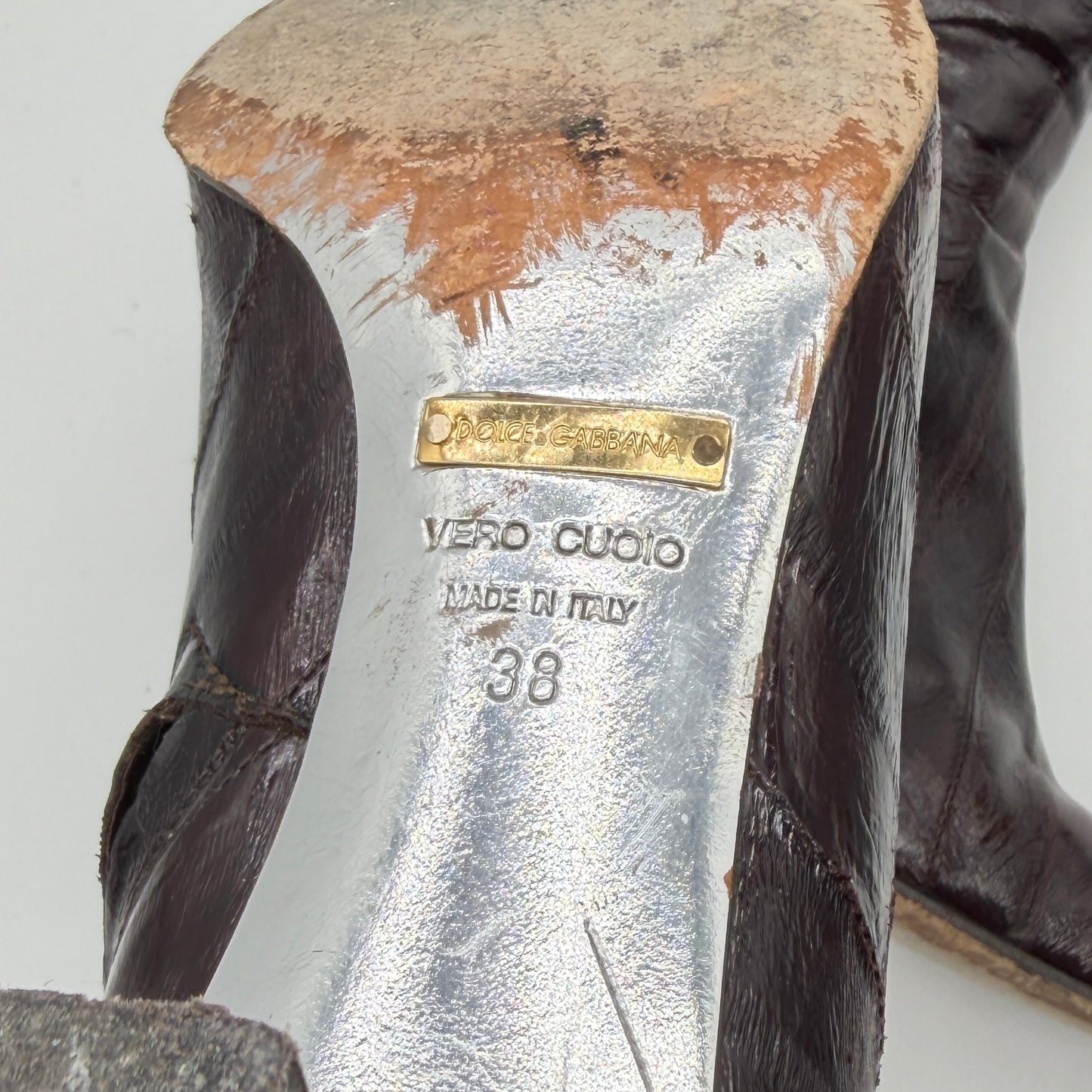 Bottes Marron Anguille Dolce Gabbana 2000