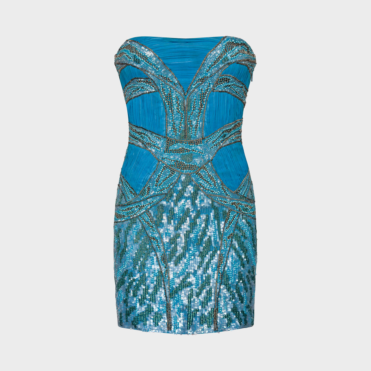 Turquoise Embellished Mini Dress Roberto Cavalli Pre-Fall 2012