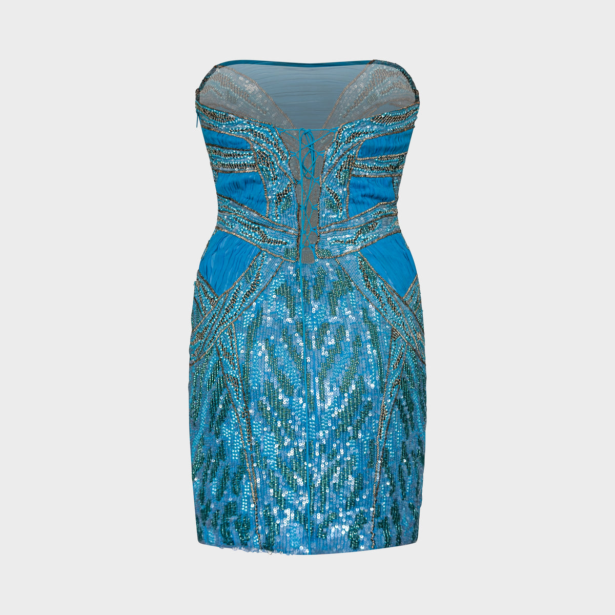 Turquoise Embellished Mini Dress Roberto Cavalli Pre-Fall 2012