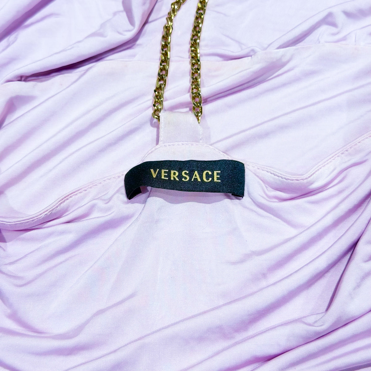 Lilac Jersey Chain-Strap Top Versace 2000s