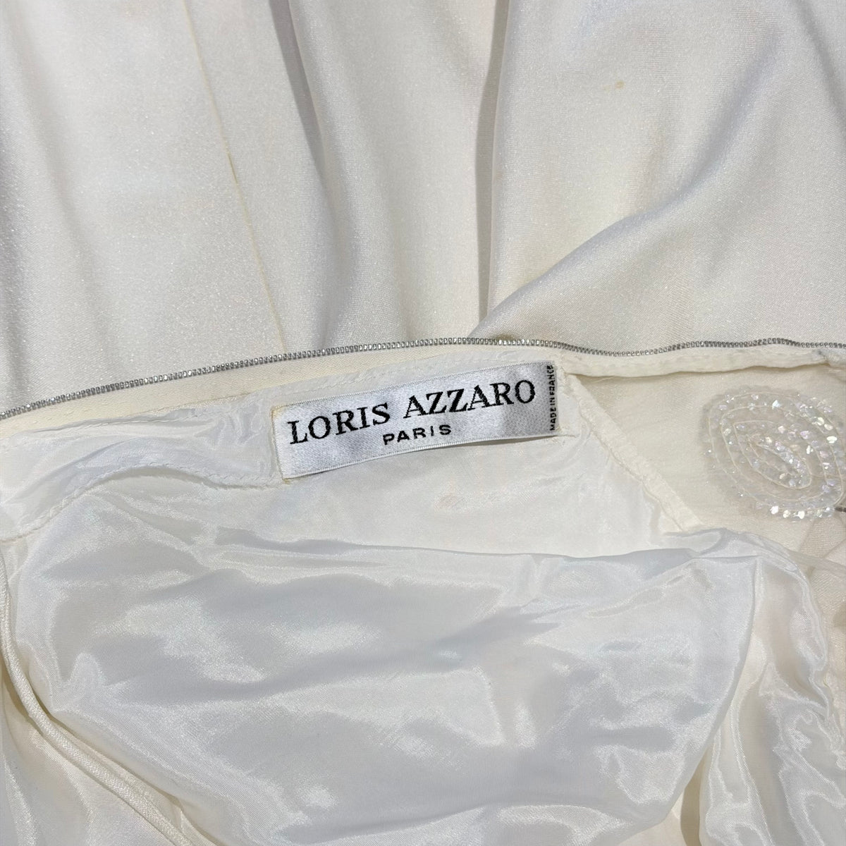 Beige Sequined Dress Loris Azzaro 1970s