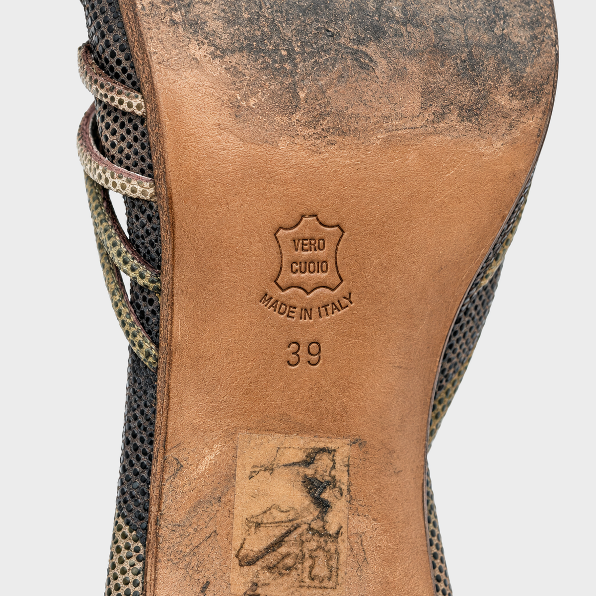 Brown Lizard-Effect Heeled Sandals Christian Dior SS 2001 by John Galliano