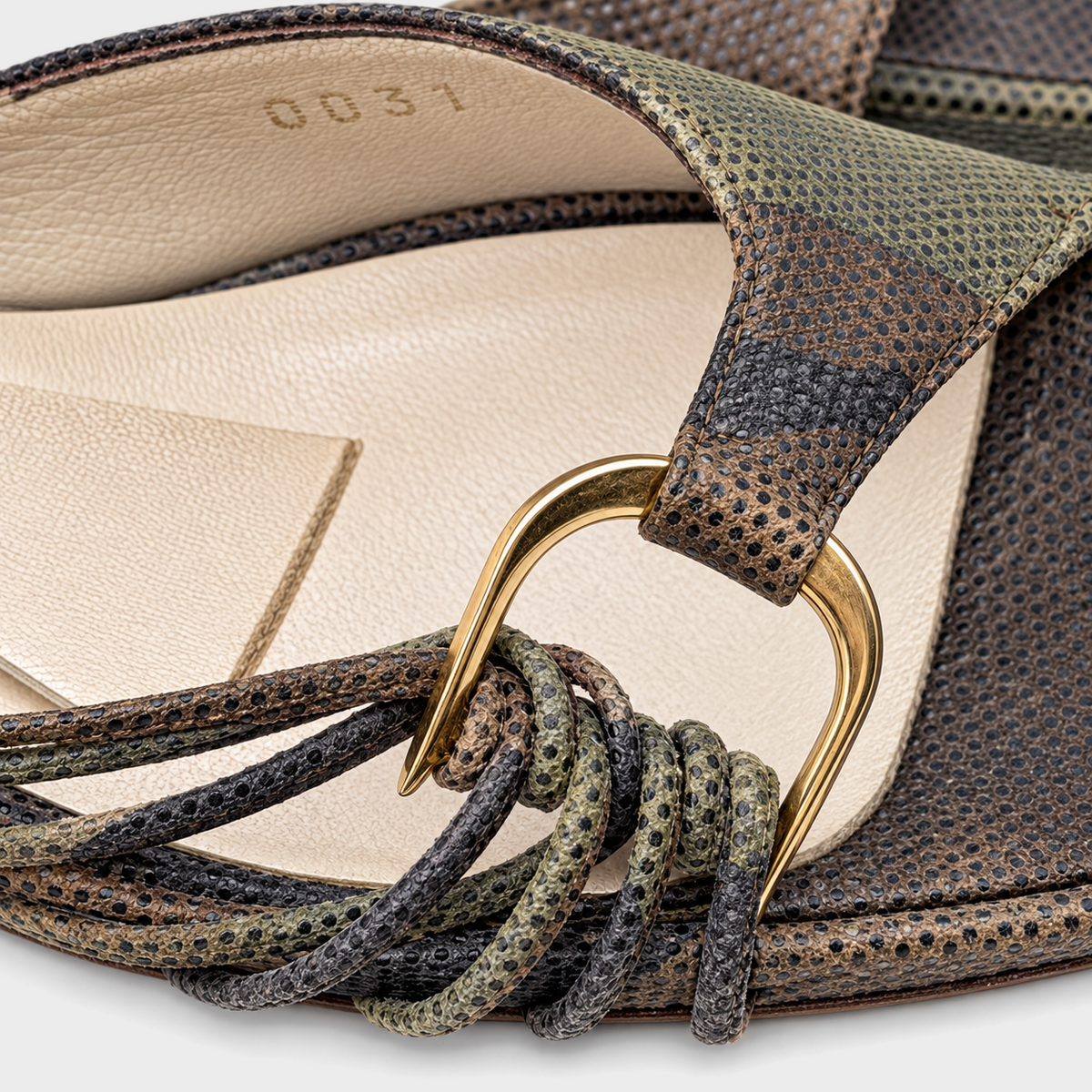 Brown Lizard-Effect Heeled Sandals Christian Dior SS 2001 by John Galliano