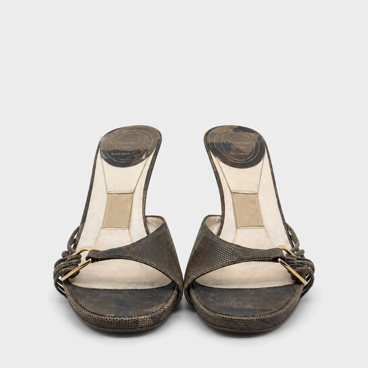 Brown Lizard-Effect Heeled Sandals Christian Dior SS 2001 by John Galliano
