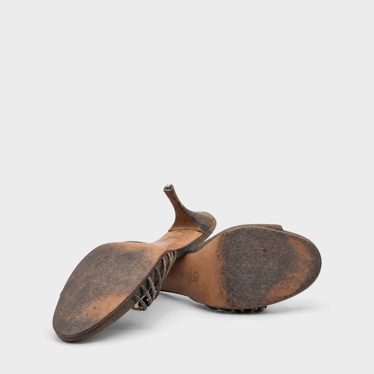 Brown Lizard-Effect Heeled Sandals Christian Dior SS 2001 by John Galliano