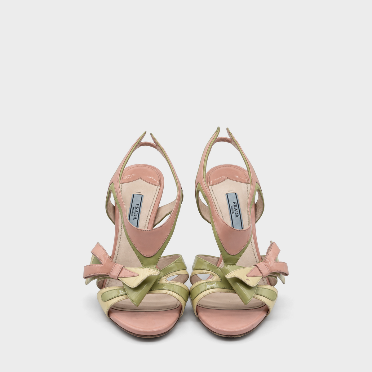 Pastel Patent Leather Bow Sandals Prada SS 2012 by Miuccia Prada