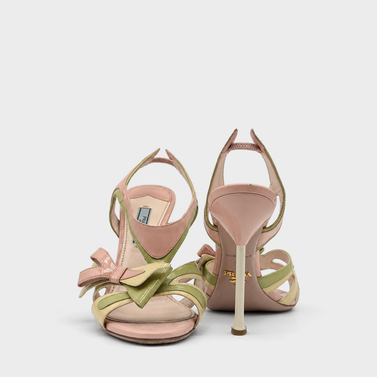 Pastel Patent Leather Bow Sandals Prada SS 2012 by Miuccia Prada
