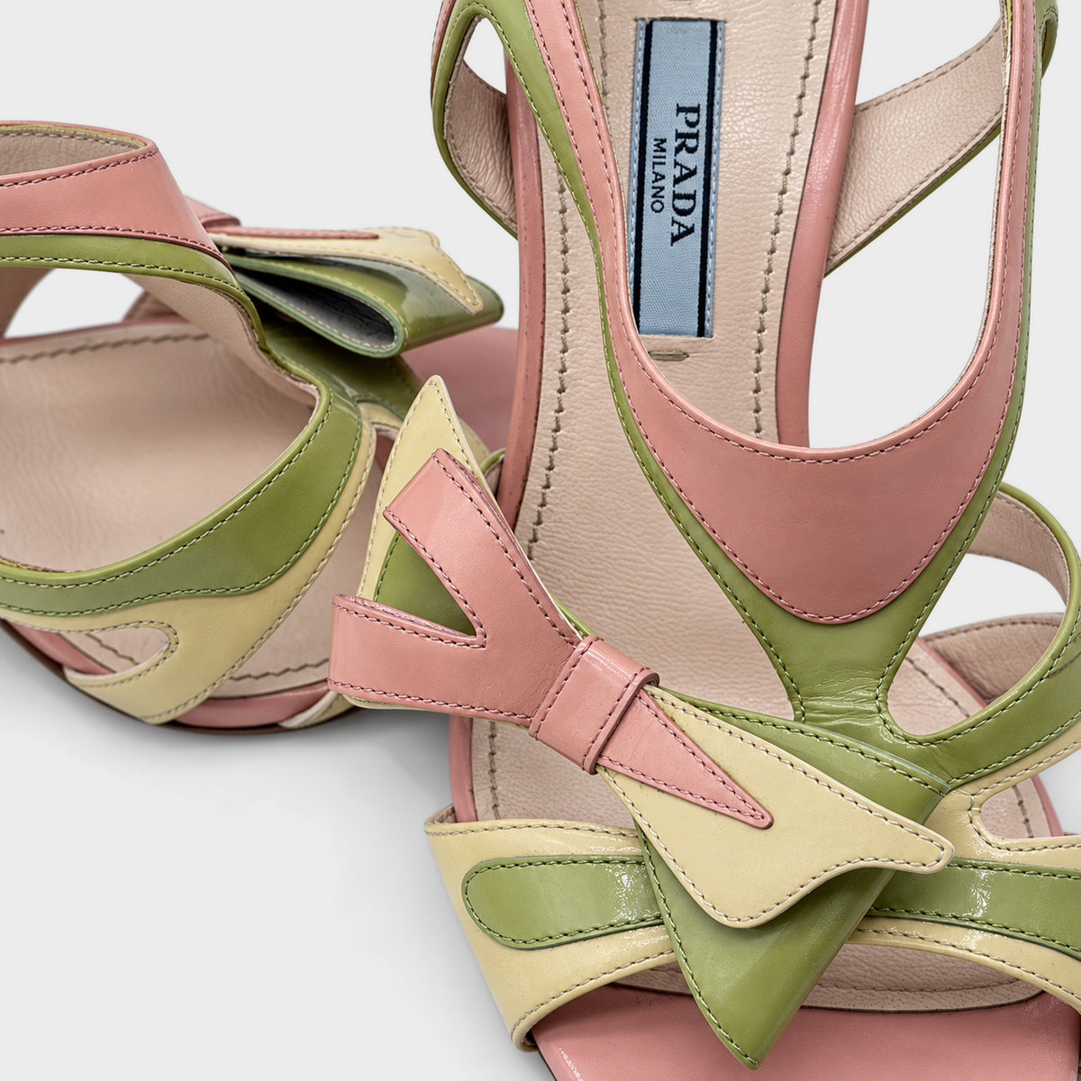Pastel Patent Leather Bow Sandals Prada SS 2012 by Miuccia Prada