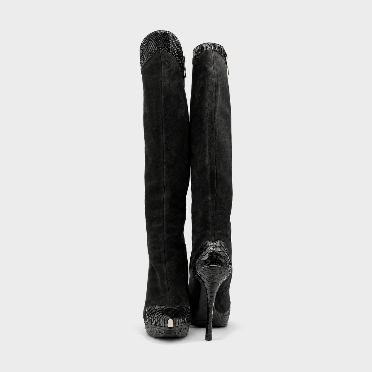 Black Python High Boots Gianmarco Lorenzi