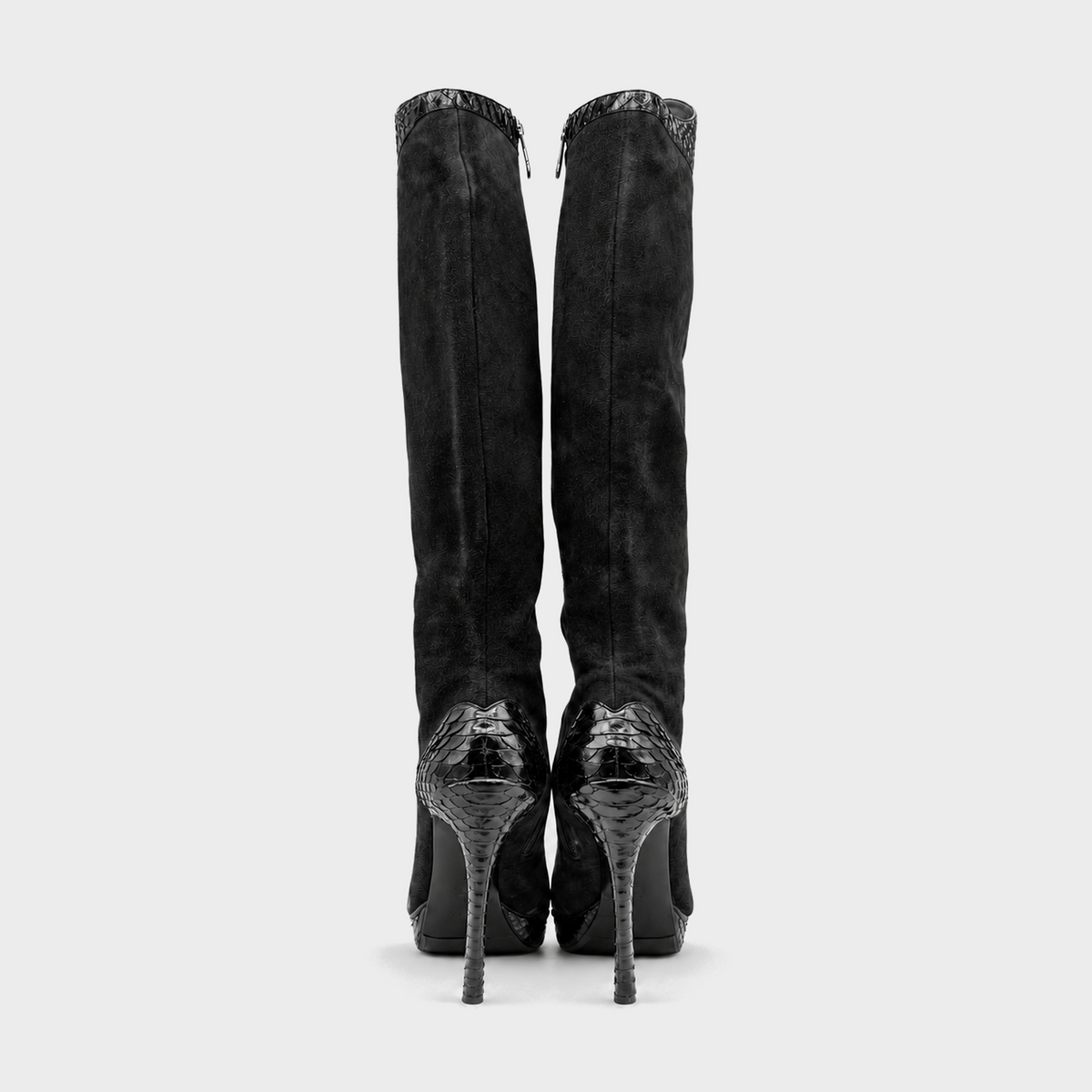Black Python High Boots Gianmarco Lorenzi