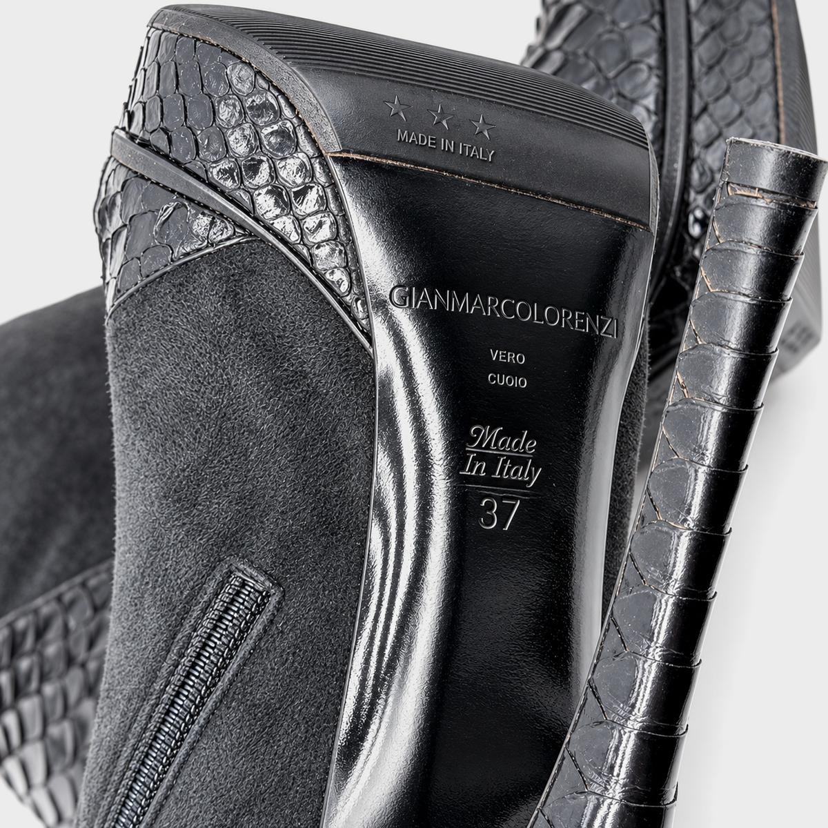 Black Python High Boots Gianmarco Lorenzi