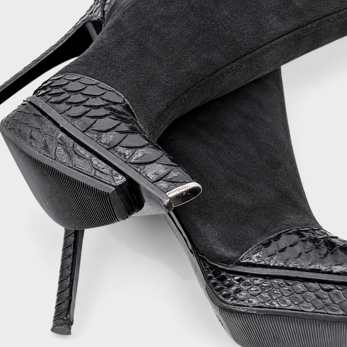 Black Python High Boots Gianmarco Lorenzi