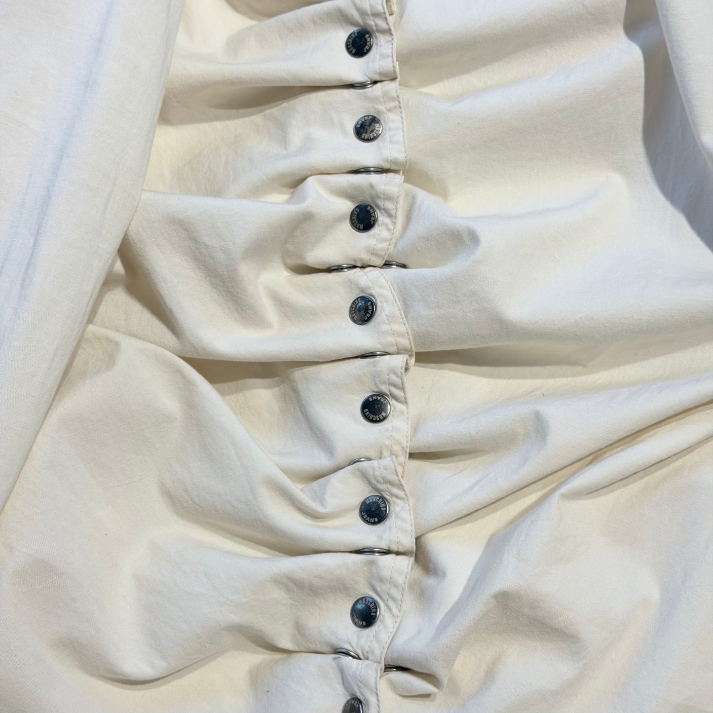 Beige Asymmetrical Buttoned Shirt Moschino