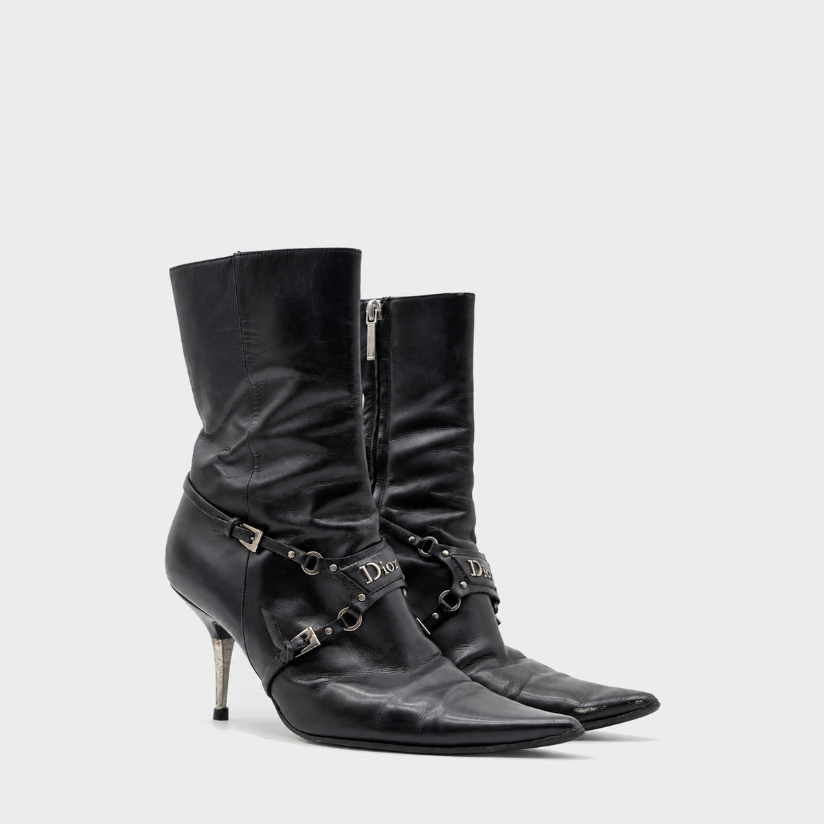 Dior by Galliano F/W 2003 "Hardcore" Black Leather Boots