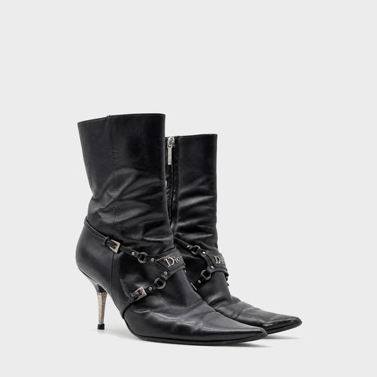 Dior by Galliano F/W 2003 "Hardcore" Black Leather Boots
