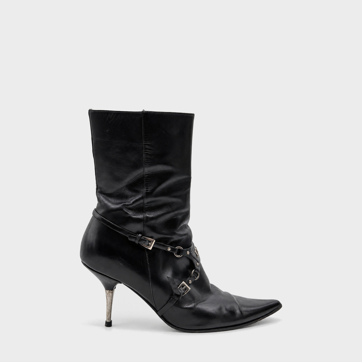 Dior by Galliano F/W 2003 "Hardcore" Black Leather Boots