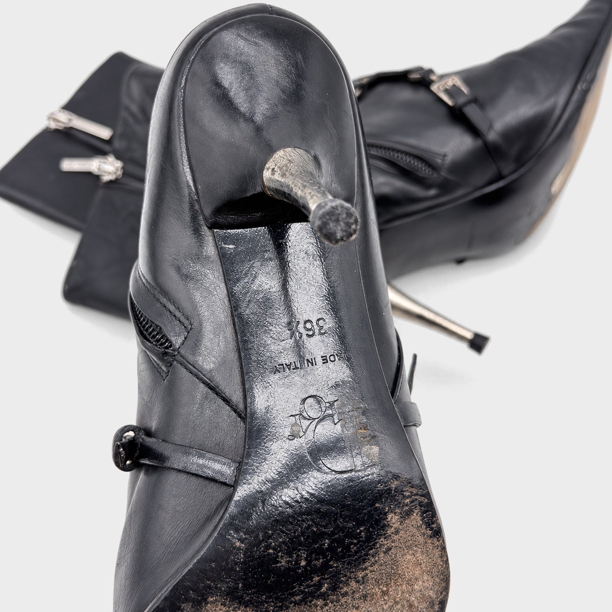 Dior by Galliano F/W 2003 "Hardcore" Black Leather Boots
