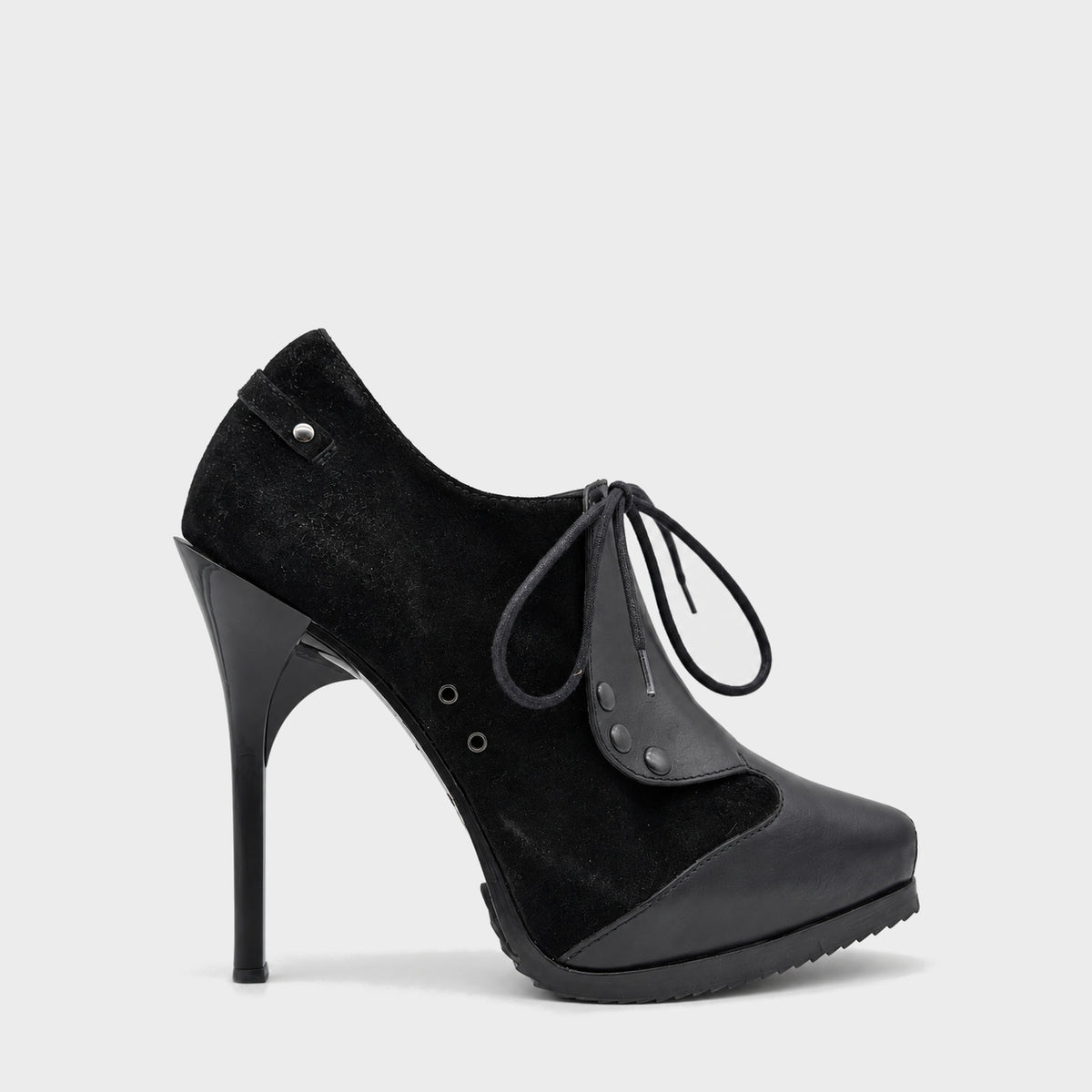 Black Lace-Up Heeled Ankle Boots Jean-Paul Gaultier FW 2013