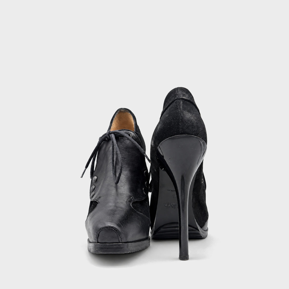 Black Lace-Up Heeled Ankle Boots Jean-Paul Gaultier FW 2013