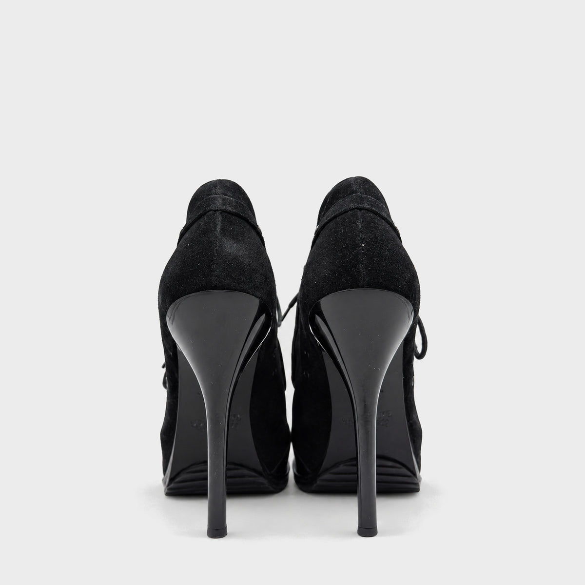 Black Lace-Up Heeled Ankle Boots Jean-Paul Gaultier FW 2013
