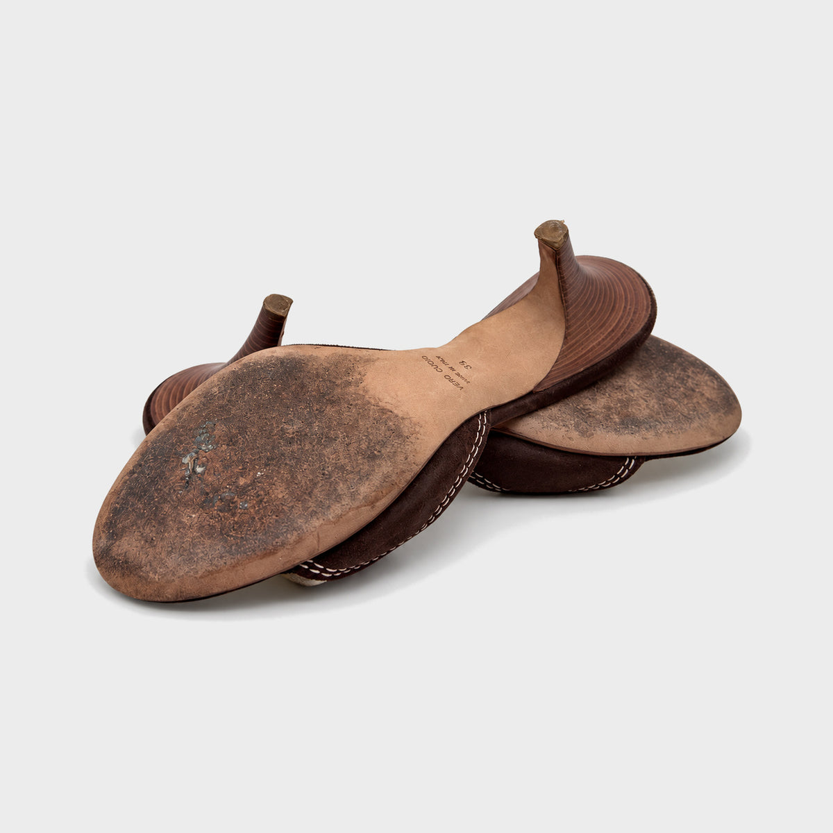 Brown & Yellow Logo Canvas Heeled Mules Dsquared2