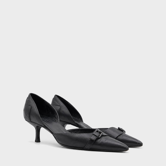 Black Buckled Kitten Heels Gucci 2000s by Tom Ford