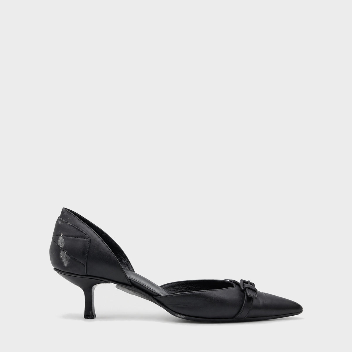 Black Buckled Kitten Heels Gucci 2000s by Tom Ford