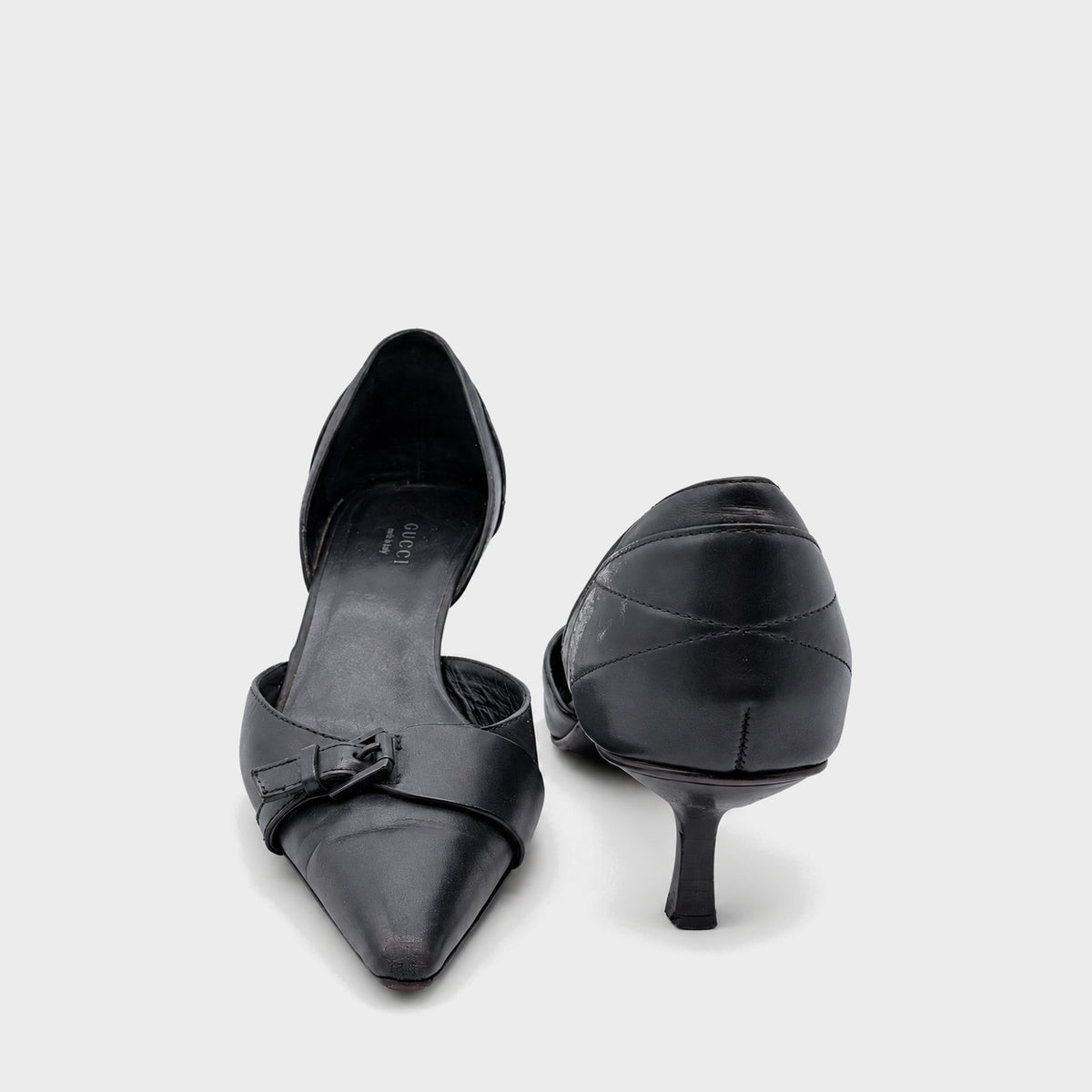 Black Buckled Kitten Heels Gucci 2000s by Tom Ford