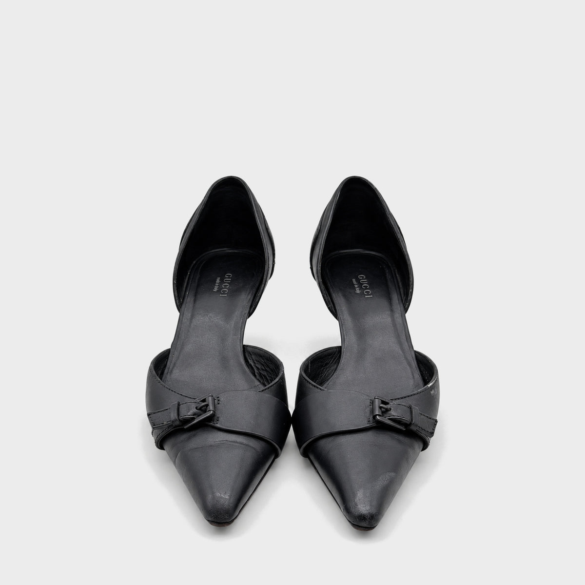 Black Buckled Kitten Heels Gucci 2000s by Tom Ford